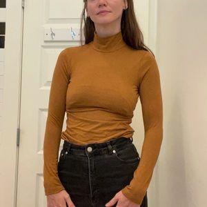 Frank & Oak Mustard Yellow Slim Turtleneck